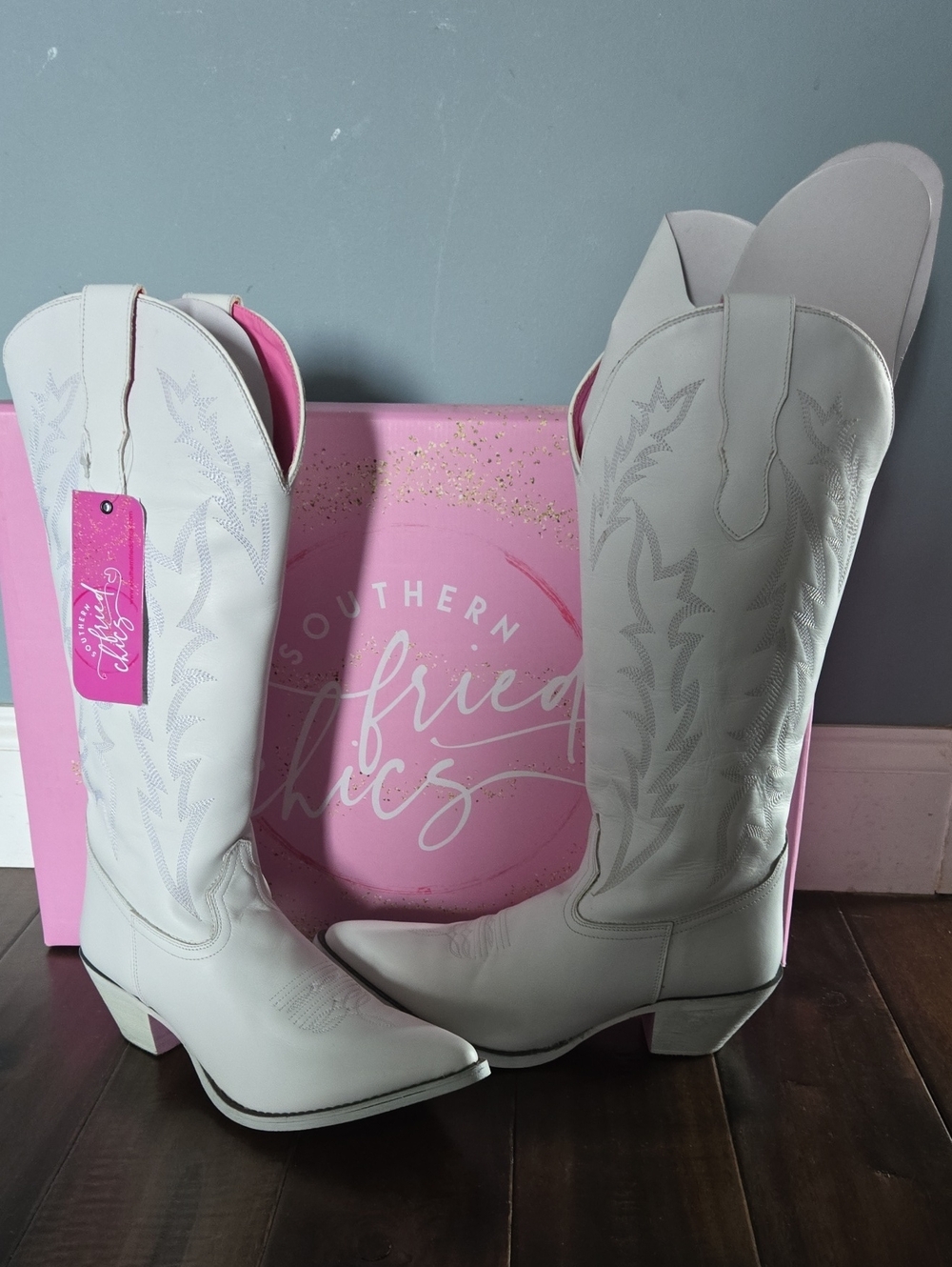 Southern Fried Chics White Loretta Cowboy Boots